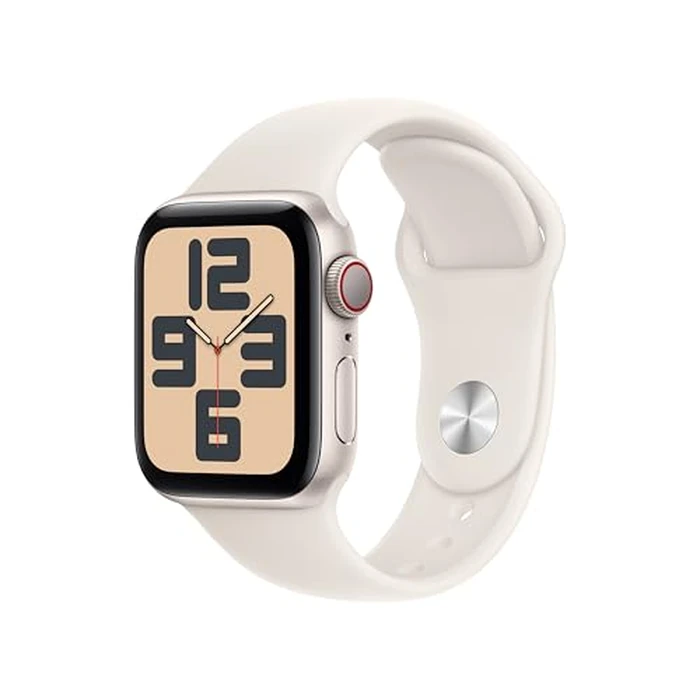 Apple Watch SE (2nd Gen) [GPS + Cellular 40mm] Smartwatch with Starlight Aluminum Case with Starlight Sport Band S/M. Fitness and Sleep Trackers, Crash Detection, Heart Rate Monitor, Retina Display by Apple - Image 1