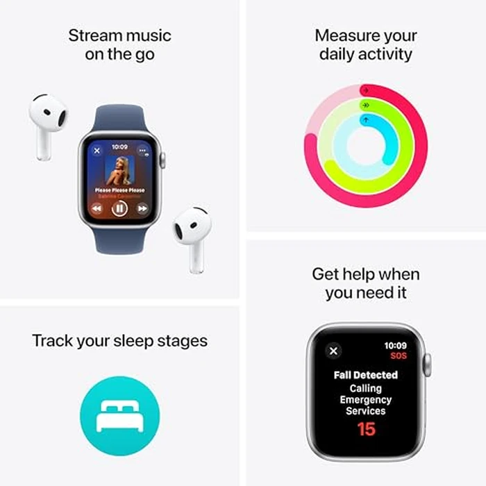 Apple Watch SE (2nd Gen) [GPS + Cellular 40mm] Smartwatch with Starlight Aluminum Case with Starlight Sport Band S/M. Fitness and Sleep Trackers, Crash Detection, Heart Rate Monitor, Retina Display by Apple - Image 3