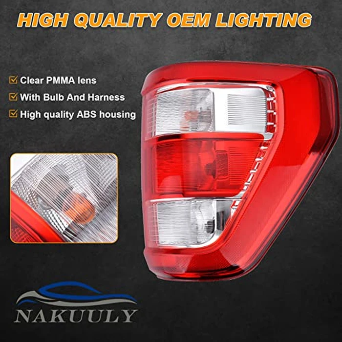 Nakuuly Tail Light Compatible With 2021 2022 2023 2024 Ford F150 F-150 XL Right Passenger Side Taillight Brake Rear Lamp Assembly Replace ML3Z-13404-E (Halogen Type W/O Blind Spot) by Nakuuly - Image 5