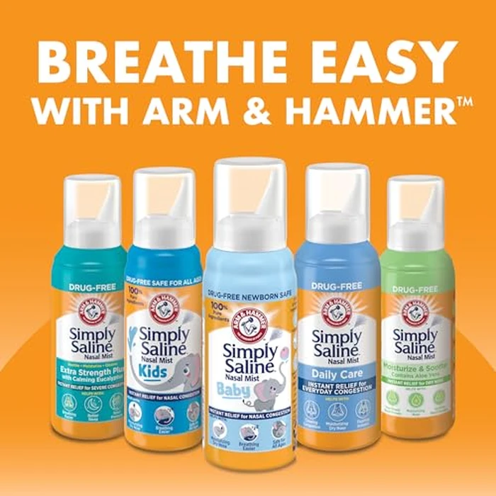 Simply Saline Extra Strength for Severe Congestion Relief Nasal Mist: 4.6oz 3-Pack by Arm & Hammer - Image 9