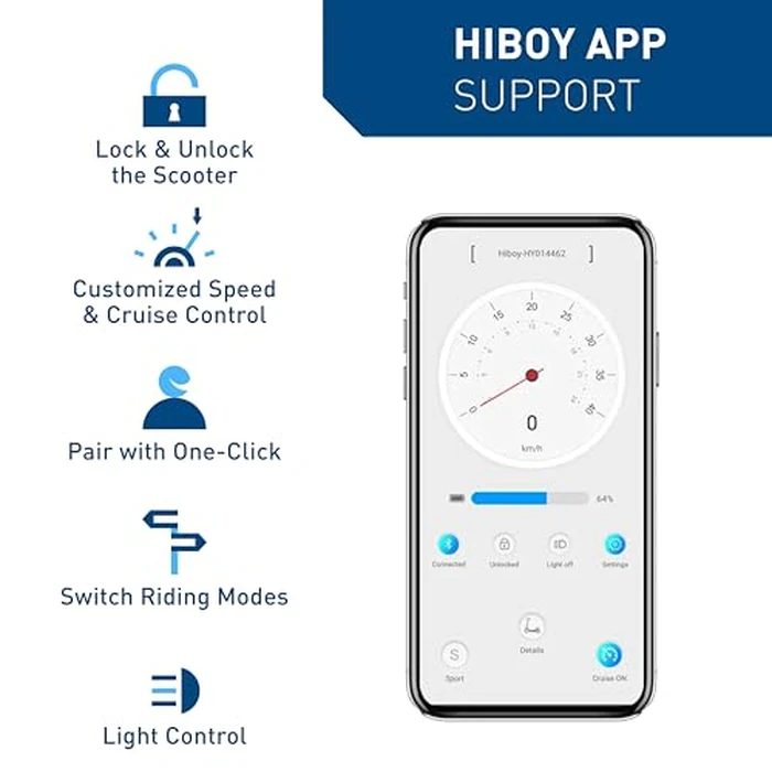 Hiboy S2 Electric Scooter - 8.5" Solid Tires - Up to 17 Miles Long-Range & 19 MPH Portable Folding Commuting Scooter for Adults with Double Braking System and App (Black&Space Grey) by Hiboy - Image 7