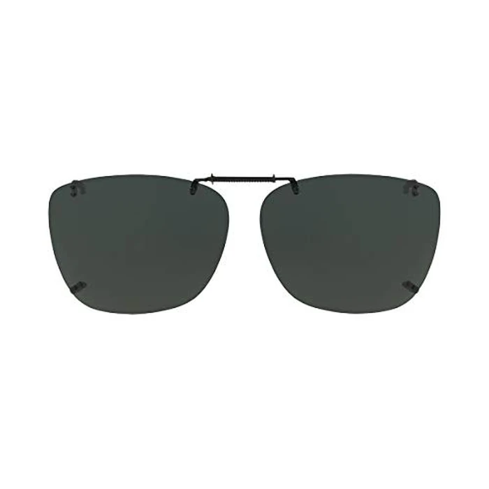Dioptics Solar Shield M REC Clip On Sunglasses Polarized Rectangular, Grey, 56 mm by Dioptics - Used - Like New condition