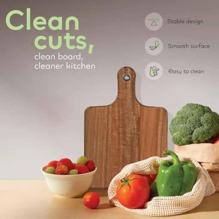 Luciano Gourmet Serving Board, Wooden Cutting Board for Kitchen Use, Ideal for Chopping Vegetables, Fruits, and Meats, Kitchen Essentials, Acacia Wood, 32cm x 22cm x 1.5cm by Luciano - Image 3