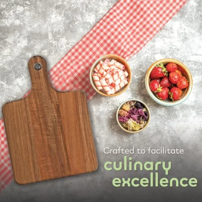 Luciano Gourmet Serving Board, Wooden Cutting Board for Kitchen Use, Ideal for Chopping Vegetables, Fruits, and Meats, Kitchen Essentials, Acacia Wood, 32cm x 22cm x 1.5cm by Luciano - Image 5
