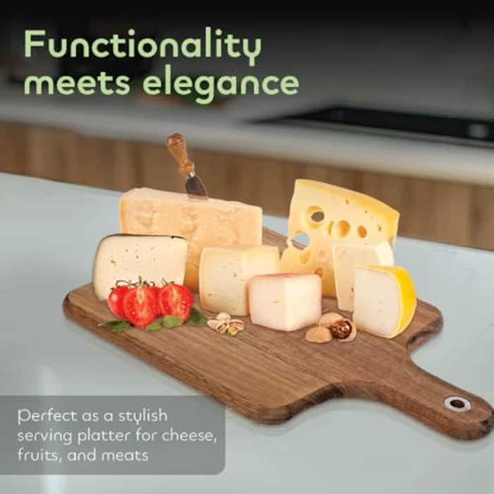 Luciano Gourmet Serving Board, Wooden Cutting Board for Kitchen Use, Ideal for Chopping Vegetables, Fruits, and Meats, Kitchen Essentials, Acacia Wood, 32cm x 22cm x 1.5cm by Luciano - Image 6