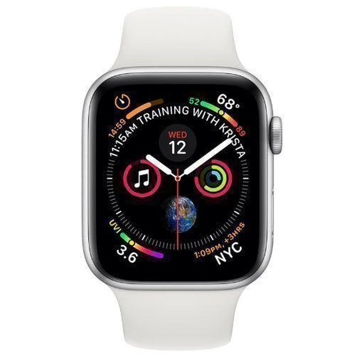 Apple Watch Series 4 (GPS) - 16GB - 40mm - Silver Aluminum Case with White Rubber Sport Band by Apple - Refurbished - Excellent condition