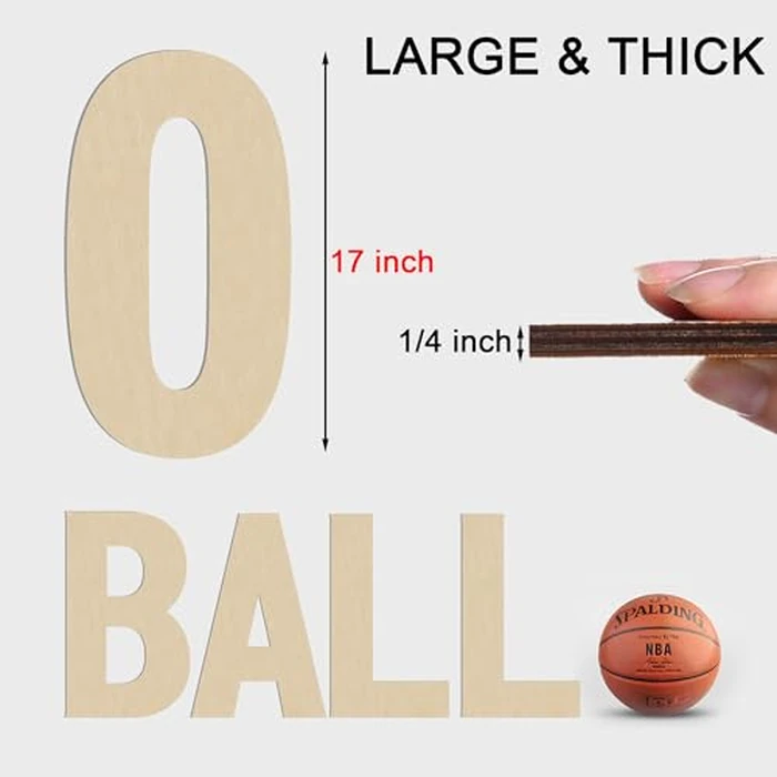 HILAZA 17 Inch Large Wooden Letter O, 1/4 in Thick Big Wood Letter for Wall Decor Crafts by HILAZA - Image 2