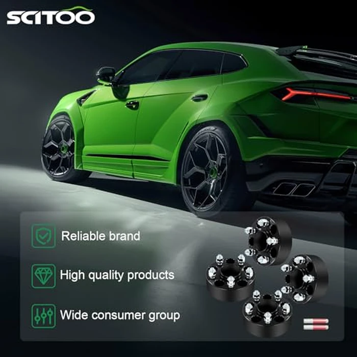 SCITOO 2pcs 1.5" Wheel spacers 5x4.5 to 5x4.5 with Studs 12x1.5 Bore 60.1mm Compatible with for Avalon 1995-2020, for Camry 1992-2020, for C-HR 2018-2020, for Highlander 2002-2020 by SCITOO - Image 2