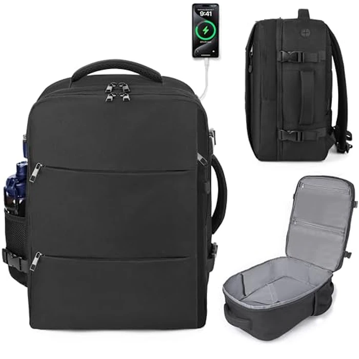DEYACE Travel Backpack for Men Women, TSA Approved Carry On Backpack Personal Item Size Airplane Approved Weekender Bag, Water Resistant Lightweight Laptop Daypack for Flight by DEYACE - Used - Very Good condition - US$23.60