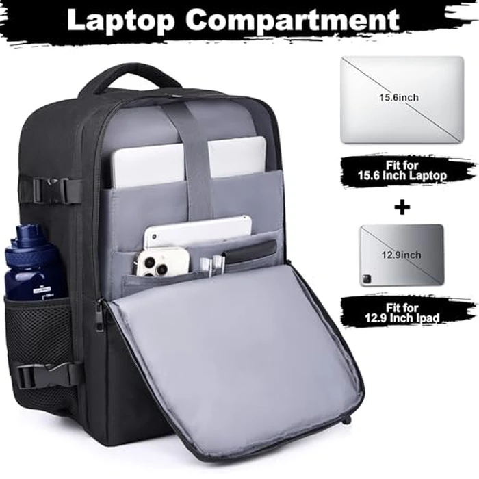 DEYACE Travel Backpack for Men Women, TSA Approved Carry On Backpack Personal Item Size Airplane Approved Weekender Bag, Water Resistant Lightweight Laptop Daypack for Flight by DEYACE - Image 3
