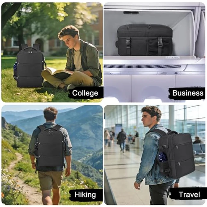 DEYACE Travel Backpack for Men Women, TSA Approved Carry On Backpack Personal Item Size Airplane Approved Weekender Bag, Water Resistant Lightweight Laptop Daypack for Flight by DEYACE - Image 7