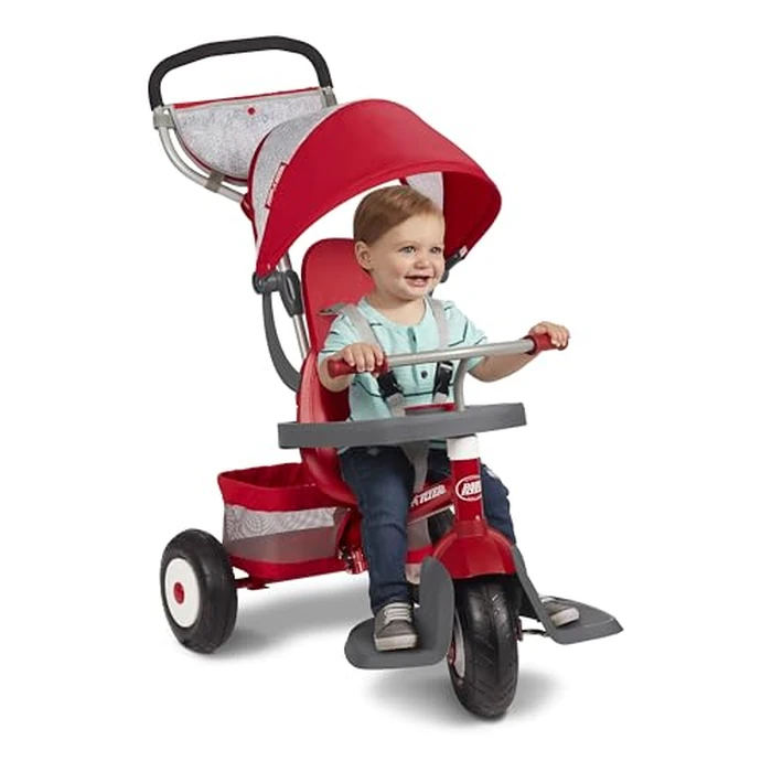 Radio Flyer Ultimate All-Terrain Stroll 'N Trike, Ages 1-5, Convertible 4-in-1 Tricycle, All-Terrain Tires, Parent Push Handle, UV Canopy, Accessories, Safety Harness, Stroller Tricycle for Toddlers by Radio Flyer - Image 1