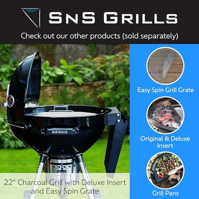 SnS Grills Slow ’N Sear Charcoal Basket Insert for 18” Weber Kettles - Heavy Duty Stainless Steel Charcoal Basket - Two Zone Cooking System, Indirect Smoking & High Heat Searing - BBQ Grill Accessory by Slow 'N Sear - Image 6