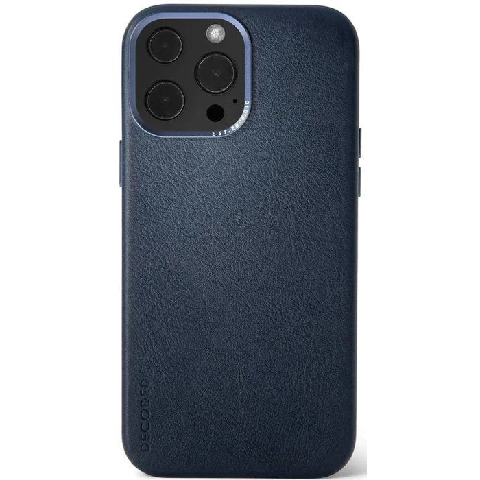 Decoded Leather Back Cover Phone Case with MagSafe for iPhone 13 Pro - Navy Blue by Decoded - Image 1