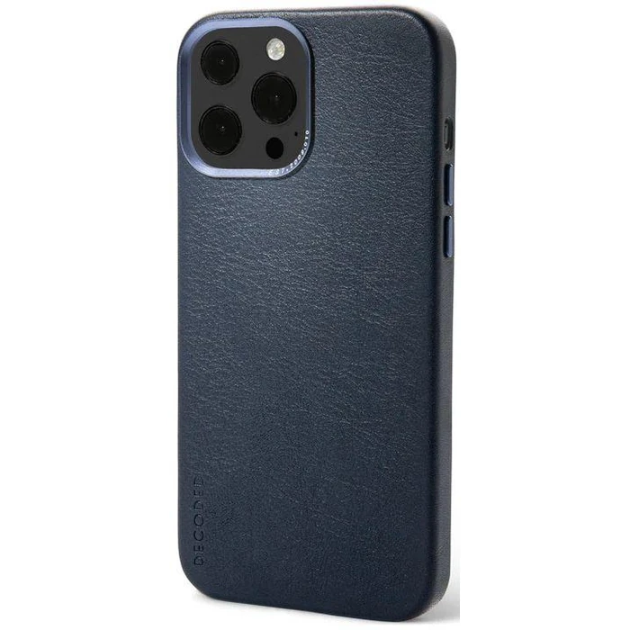Decoded Leather Back Cover Phone Case with MagSafe for iPhone 13 Pro - Navy Blue by Decoded - Image 2
