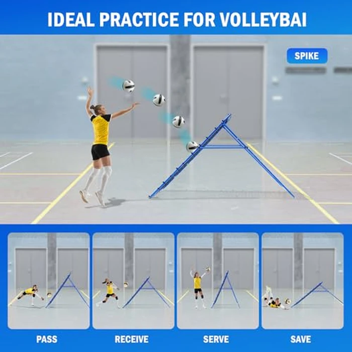 Volleyball Rebounder Net, 6 x 4 FT Baseball Softball Rebounder Pitchback Net, Quick Adjustments Lacrosse Bounce Back Practice Equipment for Outdoor Indoor Training by Winthai - Image 2