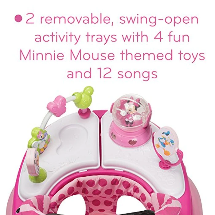 Disney Baby Minnie Mouse Baby Walkers and Activity Center, Pink Glitter Music and Lights Walker by Disney - Image 3