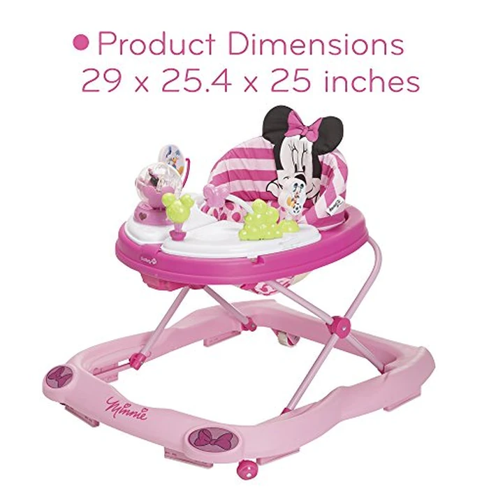 Disney Baby Minnie Mouse Baby Walkers and Activity Center, Pink Glitter Music and Lights Walker by Disney - Image 6