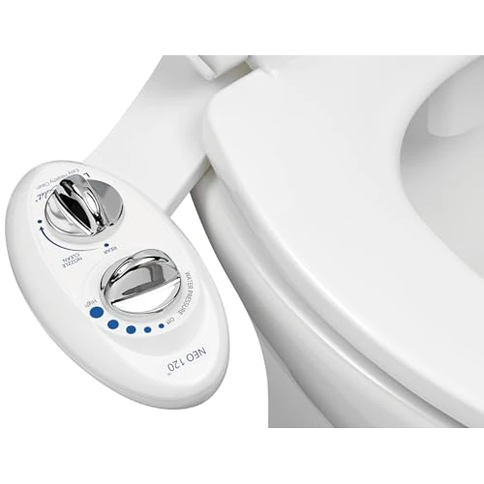 LUXE Bidet NEO 120 - Single Nozzle, Self-Cleaning, Non-Electric Bidet Attachment for Toilet Seat, Adjustable Water Pressure, Rear Wash (White) by LUXE Bidet - Image 1
