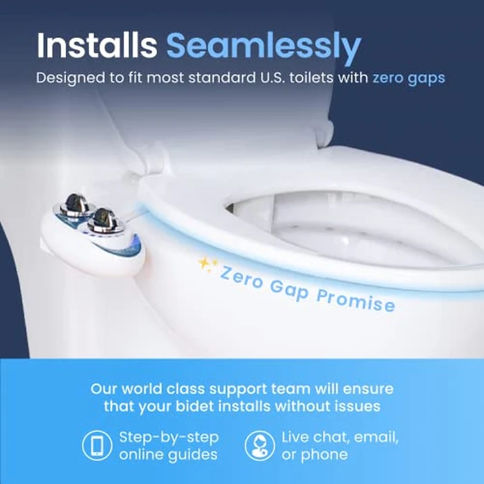 LUXE Bidet NEO 120 - Single Nozzle, Self-Cleaning, Non-Electric Bidet Attachment for Toilet Seat, Adjustable Water Pressure, Rear Wash (White) by LUXE Bidet - Image 4