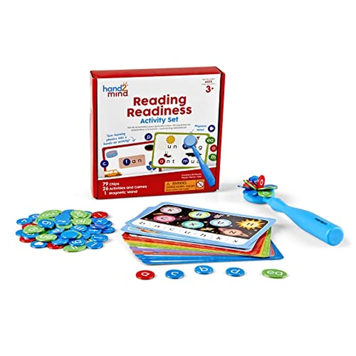 hand2mind Reading Readiness Activity Set, Magnetic Wands and Chip Set, Learn to Spell for Kids, Spelling Toys, CVC Words for Kindergarten, Learning Letters, Science of Reading Manipulatives by hand2mind - Image 1