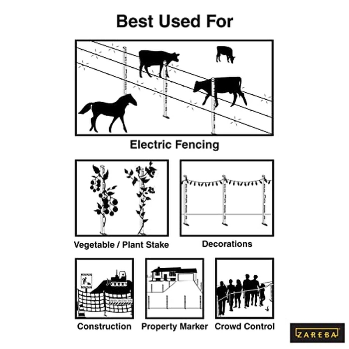 Fi-Shock P-30G 30 Inch Garden Fence Post, Ideal for Gardens and Temporary Fencing - 25 Pack by Fi-Shock - Image 8