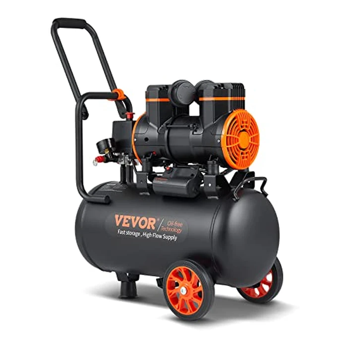 VEVOR 6.3 Gallon Air Compressor, 2 HP 3.35 CFM@90PSI Air Compressors with Max. 116PSI Pressure, Oil Free Compressor Tank for Auto Repair, Tire Inflation, Spray Painting, Woodwork Nailing by VEVOR - Used - Very Good condition