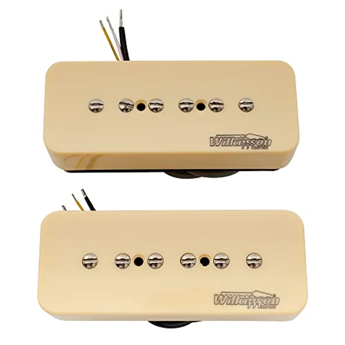 Wilkinson M Series Stacked P90 Soapbar Ceramic Single Coil Pickup Neck Bridge Pickups Set 10K/16K for SG LP Style Electric Guitar, Cream by Musiclily - Image 5
