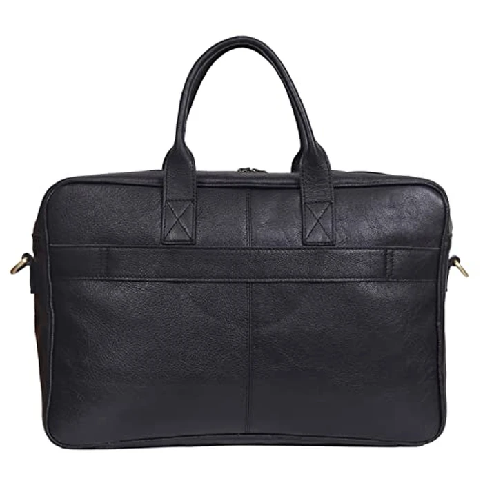 VC VINTAGE COUTURE 16 Inch Leather briefcase Laptop Messenger Bags For Men and Women Best Office College Satchel Bag (16" Black) by VC VINTAGE COUTURE - Image 3