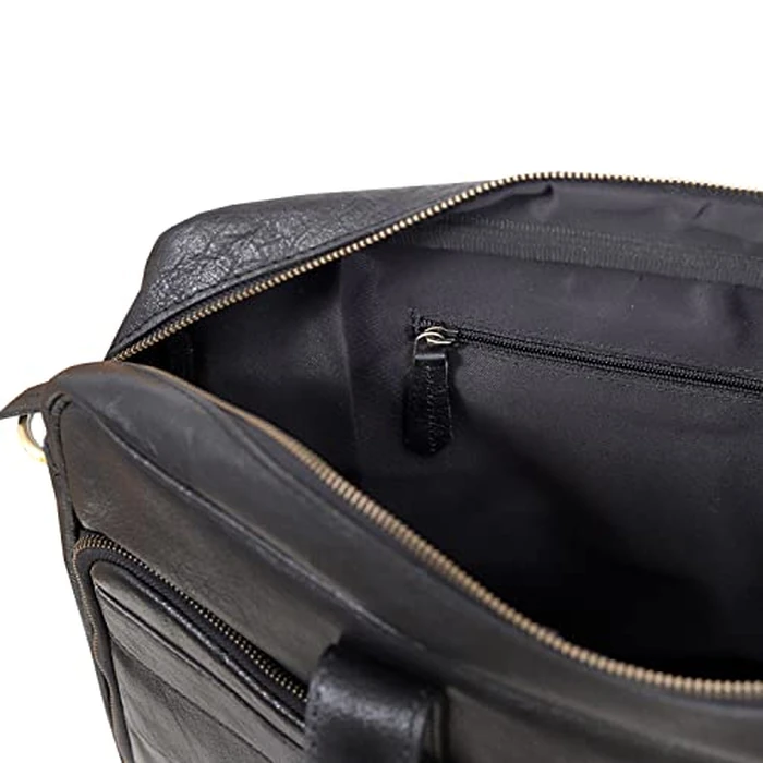 VC VINTAGE COUTURE 16 Inch Leather briefcase Laptop Messenger Bags For Men and Women Best Office College Satchel Bag (16" Black) by VC VINTAGE COUTURE - Image 6