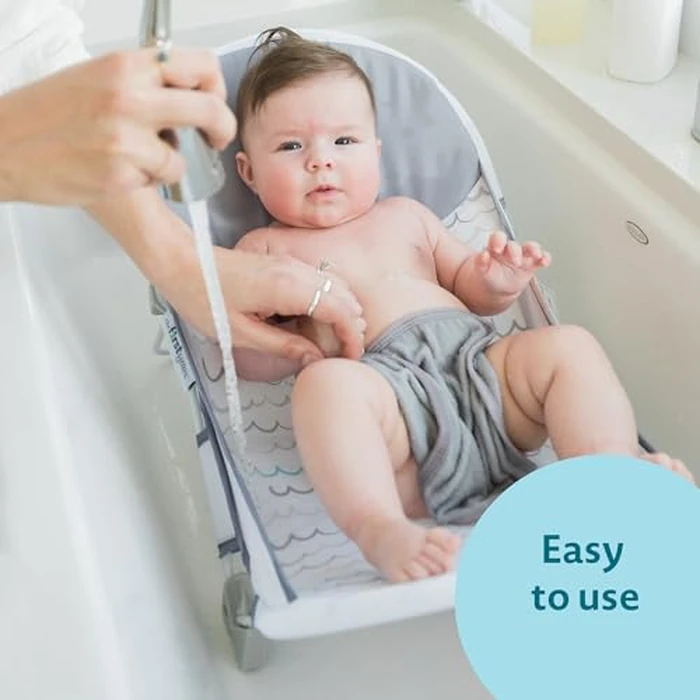 The First Years Sure Comfort Folding Baby Bather - Foldable Baby Bath Seat and Lounger for Home or On the Go - for Sink or Tub Use - Non-Slip Seat - For Up to 15 Lbs by The First Years - Image 7