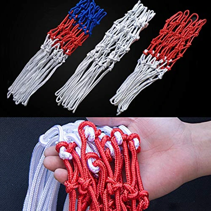 Basketball Nets 2 PCS Heavy Duty Outdoor All Weather Basketball Nets Backboard Accessories Replacement for Standard Rim Hoop (White/Red) by GoldAu - Image 4