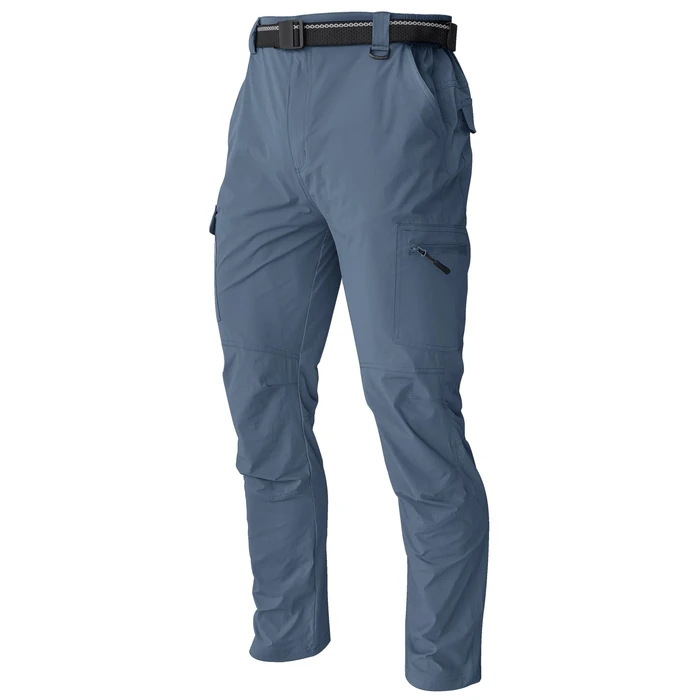 Men's Cargo Work Hiking Pants Lightweight Water Resistant Quick Dry Fishing Travel Camping Outdoor Breathable Multi Pockets Stone Blue M by AREOUTS - Used - Like New condition