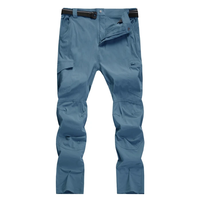 Men's Cargo Work Hiking Pants Lightweight Water Resistant Quick Dry Fishing Travel Camping Outdoor Breathable Multi Pockets Stone Blue M by AREOUTS - Image 2