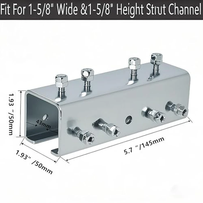 BIAXJUNY Strut Channel Connector Extend Bracket,3.1mm Thickness U Shaped Splice Connector Joiner Extend Mounting Bracket Connection for 1-5/8" Wide 1-5/8" Height Strut Channel (4 PCS) by BIAXJUNY - Image 2