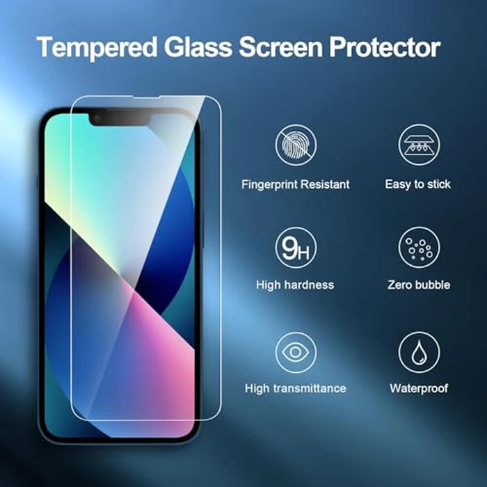 NEW'C 3 Pack Designed for iPhone 14,iPhone 13,iPhone 13 Pro Screen Protector (6.1 inches),Enhanced Tempered Glass Protection with easy installation tool included,Case Friendly Ultra Resistant by NEW'C - Image 4