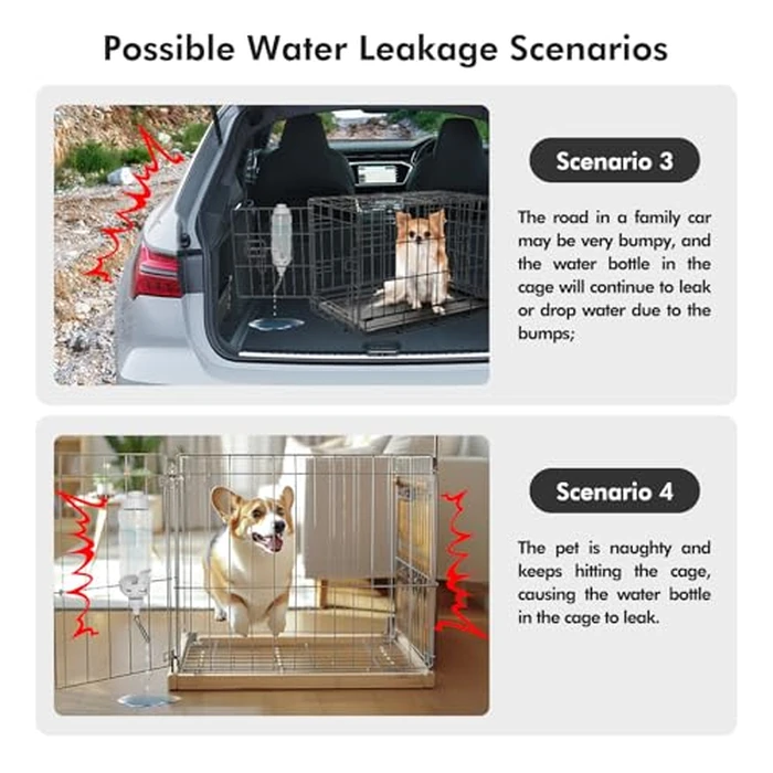 Vannon Rabbit Water Bottle for Cage, Top Fill 34oz Bunny Water Bottle No Drip Automatic Water Dispenser for Dog, Rabbit, Guinea Pig & Small Animals Hanging Cage Water Bottle by Vannon - Image 4