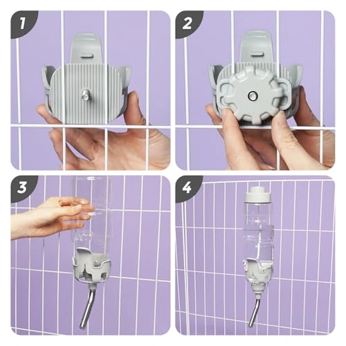 Vannon Rabbit Water Bottle for Cage, Top Fill 34oz Bunny Water Bottle No Drip Automatic Water Dispenser for Dog, Rabbit, Guinea Pig & Small Animals Hanging Cage Water Bottle by Vannon - Image 5