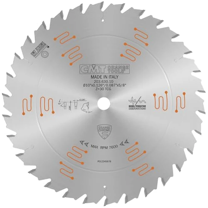 Heavy-Duty Glue LINE Ripping 10x0.126”/0.087”x5/8’’ T=30 TCG by CMT ORANGE TOOLS - Image 1