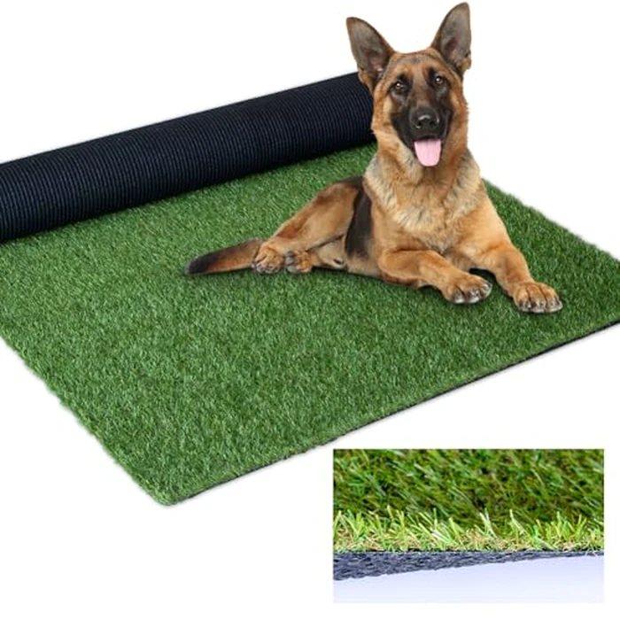 SUWUYUE Artificial Grass Outdoor Rug, 3FT x 5FT (15 Square Feet) 0.8 inch Realistic Fake Synthetic Grass Carpet, 20mm Thick Indoor Outdoor Grass Lawn Rugs Landscape for Pets, Patio, Garden by SUWUYUE - Used - Very Good condition - US$19.59