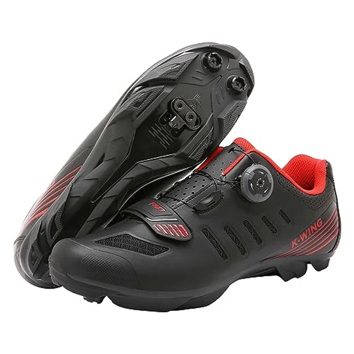 Kushike Men's Women's Mountain Bike Shoes with 2-Bolts SPD Cleats, MTB Cycling Shoes for Indoor Outdoor Riding, Spin, Peloton Compatible - Black 41 by kushike - Used - Like New condition - US$17.45