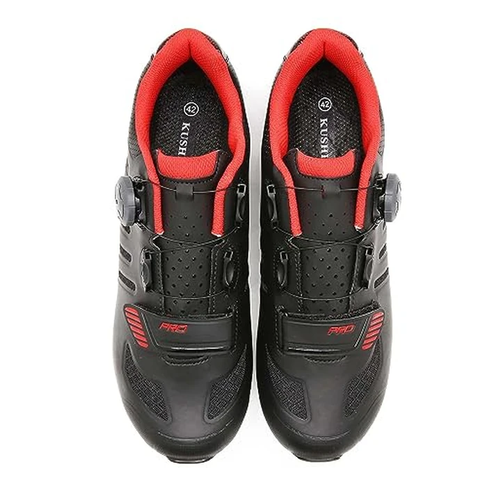 Kushike Men's Women's Mountain Bike Shoes with 2-Bolts SPD Cleats, MTB Cycling Shoes for Indoor Outdoor Riding, Spin, Peloton Compatible - Black 41 by kushike - Image 7