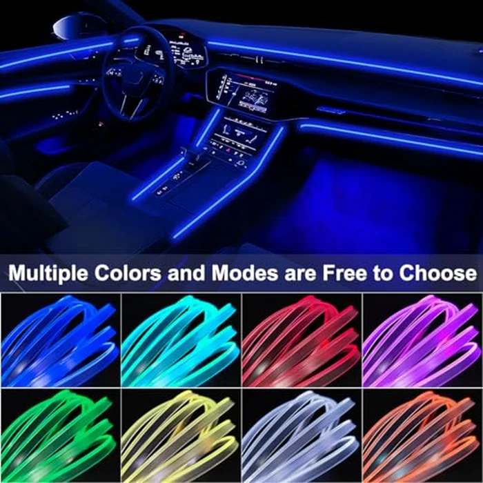 Interior Car LED Strip Lights with Wireless APP & Remote Control, RGB 2 in 1 Car Ambient Lighting Kit with 158 Inches Fiber Optic, Inside Neon Dash Strip with Music Mode by QVEVDACAR - Image 2