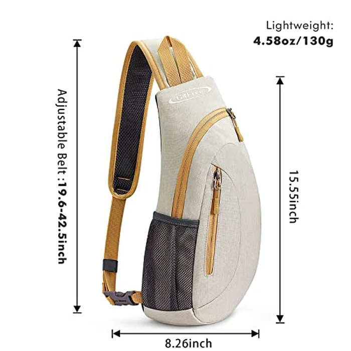 G4Free Sling Bag for Men Women, Small Crossbody Backpack Lightweight Chest Shoulder Bags for Travel, Outdoor and Sports (Ivory) by G4Free - Image 2