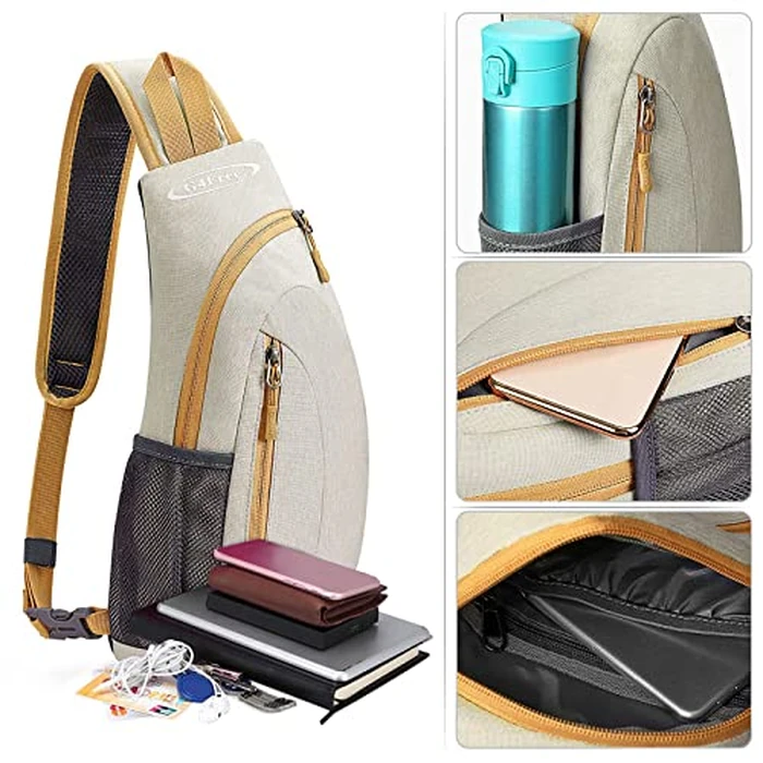 G4Free Sling Bag for Men Women, Small Crossbody Backpack Lightweight Chest Shoulder Bags for Travel, Outdoor and Sports (Ivory) by G4Free - Image 4