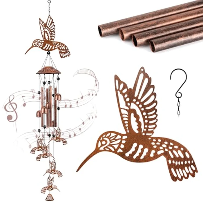 Outdoor Wind Chimes Hummingbird Sasquatch Gifts Metal Windchimes for Men/Women/Memorial Gift Metal WindChimes for Outside/Indoors, Home, Lawn, Porch, Patio, Garden Decor by pearlstar - Used - Like New condition - US$11.41