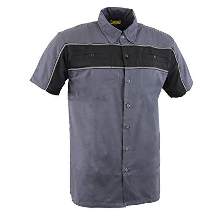 Milwaukee Leather MDM11671 Men’s Grey-Black Mechanic Work Shirt w/Reflective Strip - Heavy-Duty Button-Up - 4X-Large by Milwaukee Leather - Image 8