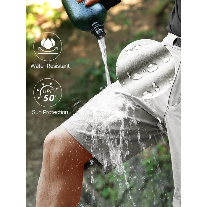 FREE SOLDIER Men's Cargo Hiking Shorts with Belt Lightweight Quick Dry Tactical Shorts with Pockets for Casual Work Golf (Stone 34W12L) by FREE SOLDIER - Image 5