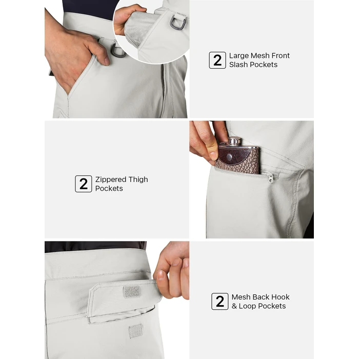 FREE SOLDIER Men's Cargo Hiking Shorts with Belt Lightweight Quick Dry Tactical Shorts with Pockets for Casual Work Golf (Stone 34W12L) by FREE SOLDIER - Image 6