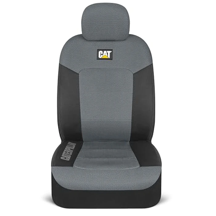 BDK Auto CASC-2284-GR: Cat 4Pc Mesh + Gabardine Seat Cover (Grey) by CAT - Image 7